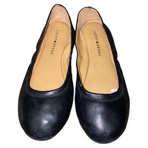 Lucky Brand Women's Black Leather Flats - Size 8.5